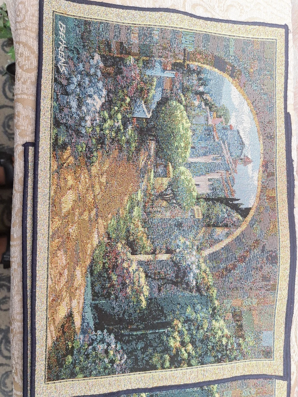 Decorative Garden Path Tapestry Wall Art - Multicolor 19 X 13 Ins.
